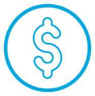 blue dollar sign glyph